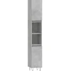vidaXL - Kolomkast met 2 deuren - Betongrijs - Hout en ijzer - 30x30x190 cm