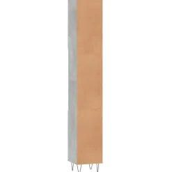 vidaXL - Kolomkast met 2 deuren - Betongrijs - Hout en ijzer - 30x30x190 cm