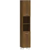 vidaXL - Kolomkast met 2 deuren - Bruin eiken - Bewerkt hout - 30x30x179 cm