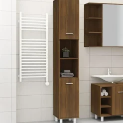 vidaXL - Kolomkast met 2 deuren - Bruin eiken - Bewerkt hout - 30x30x179 cm