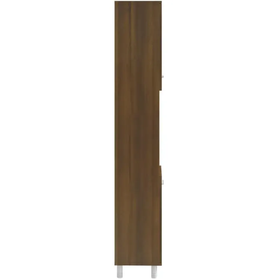 vidaXL - Kolomkast met 2 deuren - Bruin eiken - Bewerkt hout - 30x30x179 cm