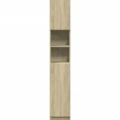 vidaXL - Kolomkast met 2 deuren 2 vakken - Sonoma eiken - Hout - 32x25.5x190 cm