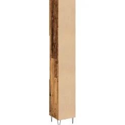 vidaXL - Kolomkast met 2 deuren 2 vakken oud hout - Ijzer en hout - 30x30x190 cm