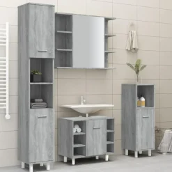 vidaXL - Kolomkast met 2 deuren - Grijs sonoma eiken - Hout - 30x30x179 cm