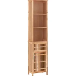 vidaXL - Kolomkast met 1 lade 3 vakken - Massief walnotenhout - 42x29x182 cm