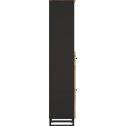 vidaXL - Kolomkast met 1 lade 1 deur 2 vakken - Lichtbruin - Hout - 38x33x160 cm