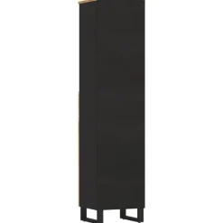 vidaXL - Kolomkast met 1 lade 1 deur 2 vakken - Lichtbruin - Hout - 38x33x160 cm