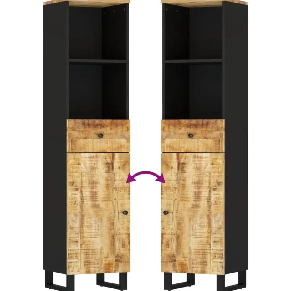vidaXL - Kolomkast met 1 lade 1 deur 2 vakken - Lichtbruin - Hout - 38x33x160 cm