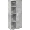 vidaXL - Kolomkast met rolhouder - Betongrijs - Bewerkt hout - 39x22x90 cm