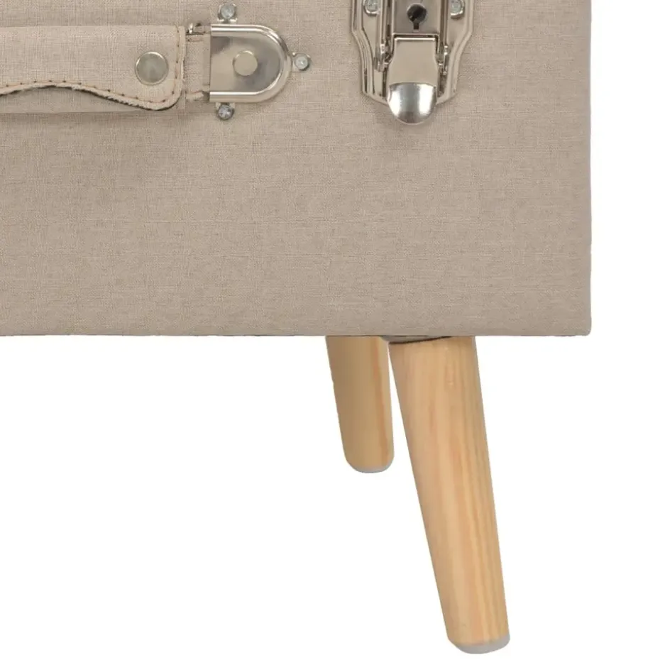 vidaXL - Kruk - Beige - Stof
