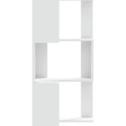 vidaXL - 3-laags Hoekboekenkast - Wit - Bewerkt hout - 50x50x102 cm