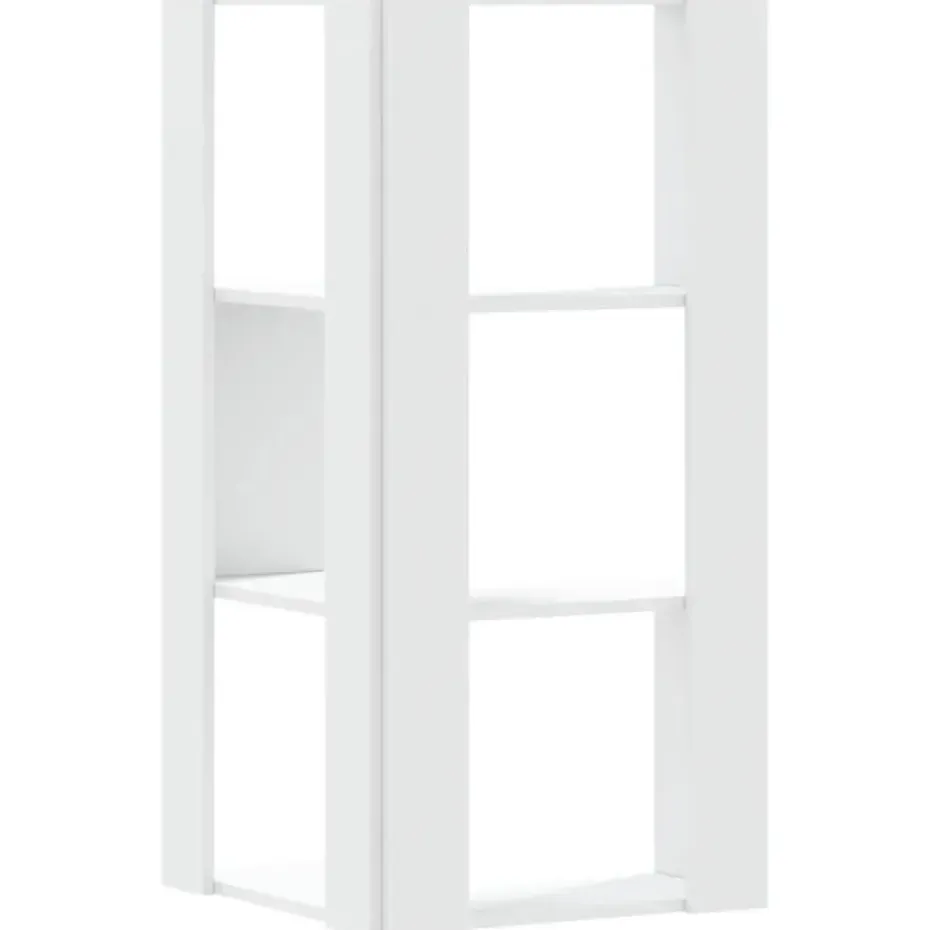 vidaXL - 3-laags Hoekboekenkast - Wit - Bewerkt hout - 50x50x102 cm