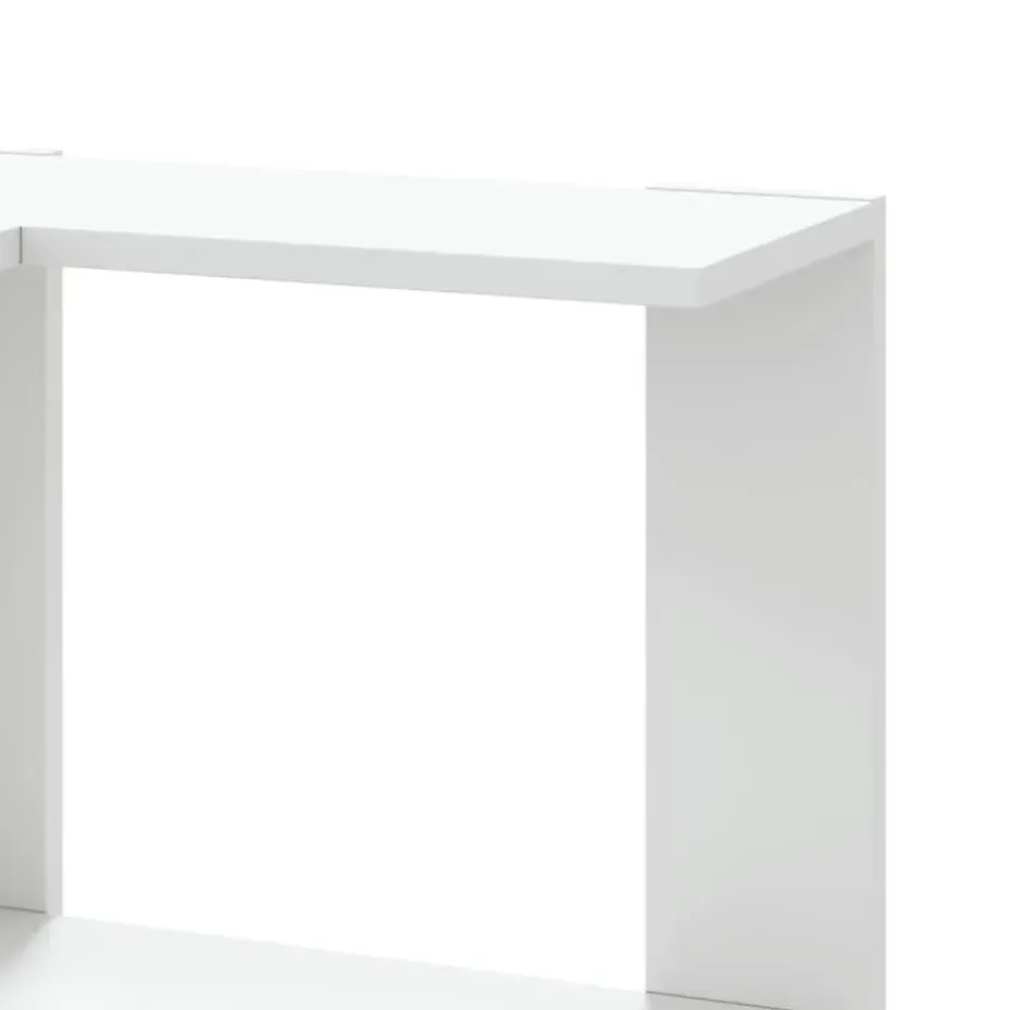 vidaXL - 3-laags Hoekboekenkast - Wit - Bewerkt hout - 50x50x102 cm
