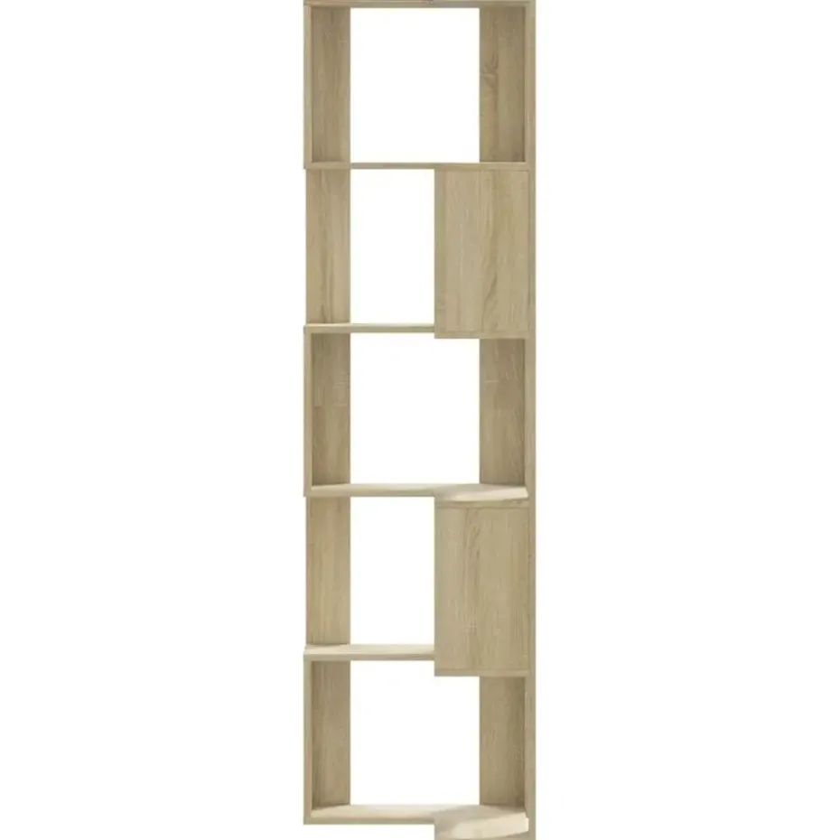 vidaXL - 5-laags Hoekboekenkast - Sonoma eiken - Bewerkt hout - 50x50x179 cm