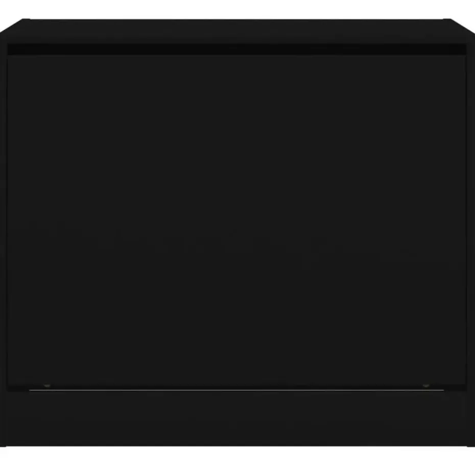 vidaXL - 3-laags Schoenenkast met 1 klep - Zwart - Bewerkt hout - 80x42x69 cm