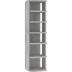 vidaXL - 6-laags Schoenenkast 6 paar - Betongrijs - Hout - 27.5x27x102 cm