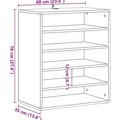 vidaXL - 5-laags Schoenenkast 10 paar - Oud hout - 60x35x70 cm