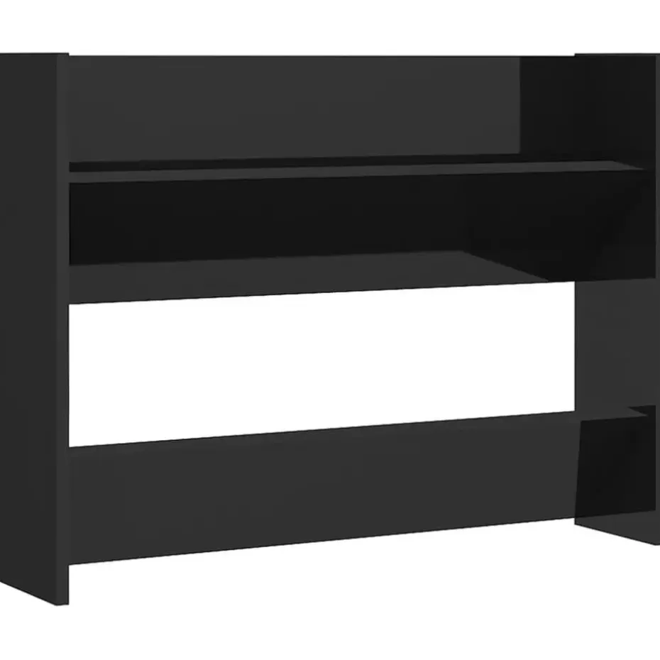 vidaXL - 2-laags Wandshoenenkasten 6 paar - Zwart - 80x18x60 cm - Set van 2