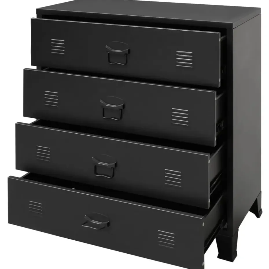 vidaXL - Ladekast - Zwart - Metaal