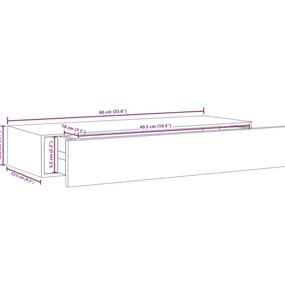 vidaXL - Ladeschap - Wit - MDF