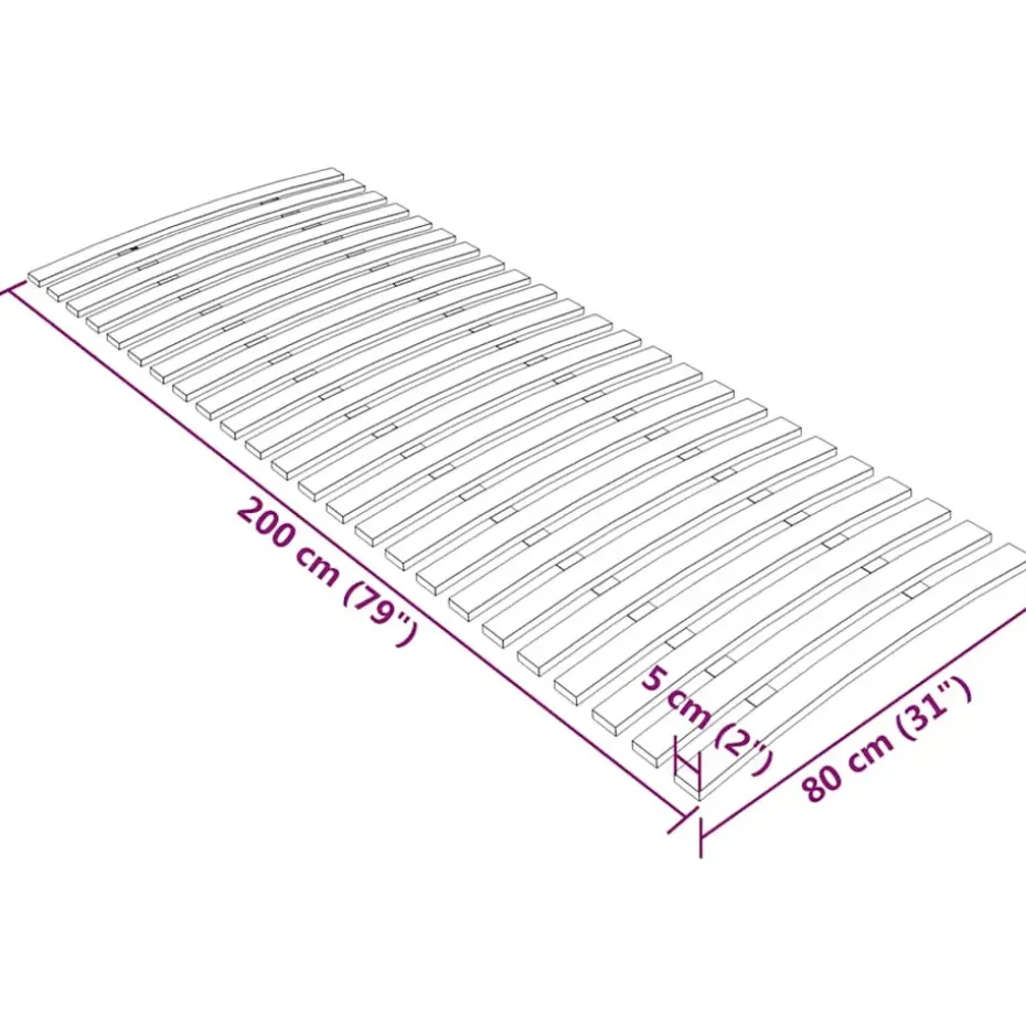 vidaXL - Lattenbodem - Bruin - Hout - 80 x 200 cm