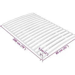 vidaXL - Lattenbodem met 17 latten - Bruin - Hout - 80 x 200 cm