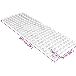 vidaXL - Lattenbodem met 24 latten - Bruin - Hout - 70 x 200 cm