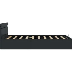 vidaXL - LED Bed frame met opbergruimte - Zwart - Kunstleer - 140x200 cm