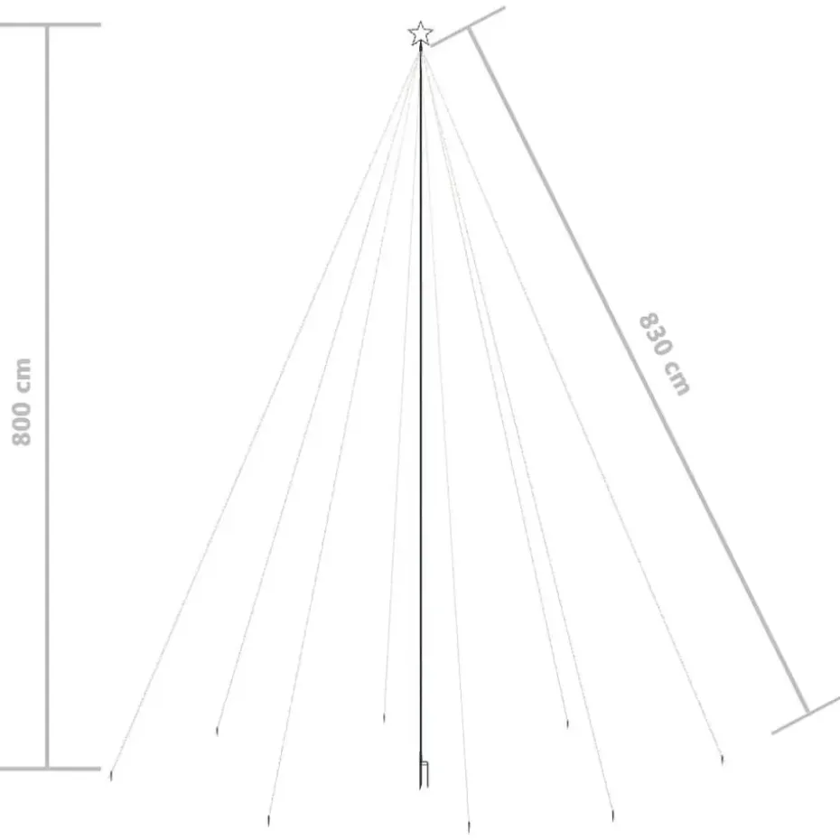 vidaXL - Led-kerstboom - Wit - 800 x 230 cm