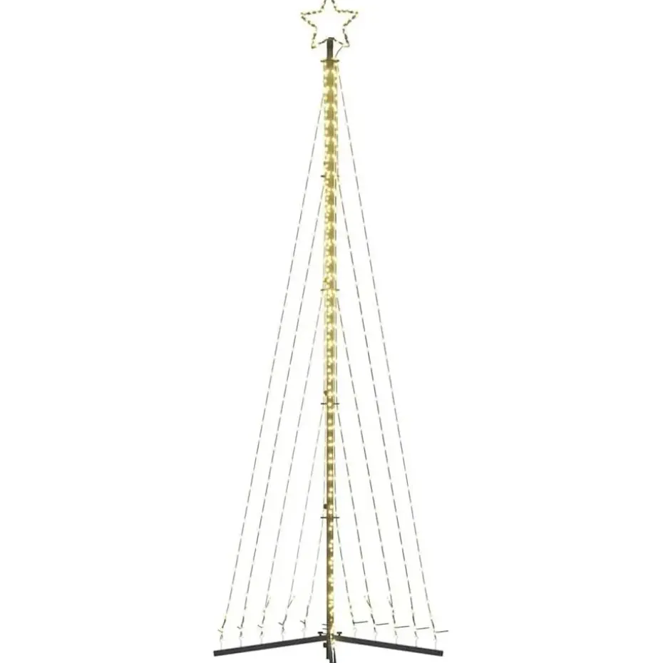 vidaXL - LED-kerstboom met spikes 495 LEDs 123x300,5 cm - Warmwit - Koper, ijzer