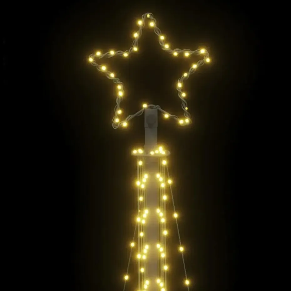 vidaXL - LED-kerstboom met spikes 495 LEDs 123x300,5 cm - Warmwit - Koper, ijzer