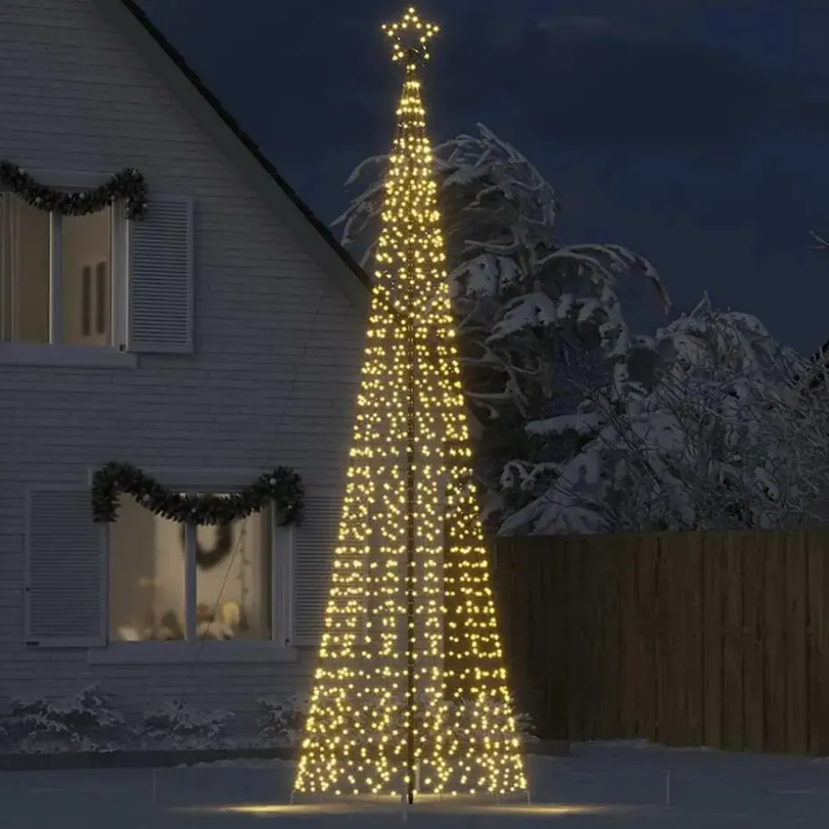 vidaXL - LED-kerstboom met spikes 1534 LEDs 166,5x500 cm - Warmwit - Koper