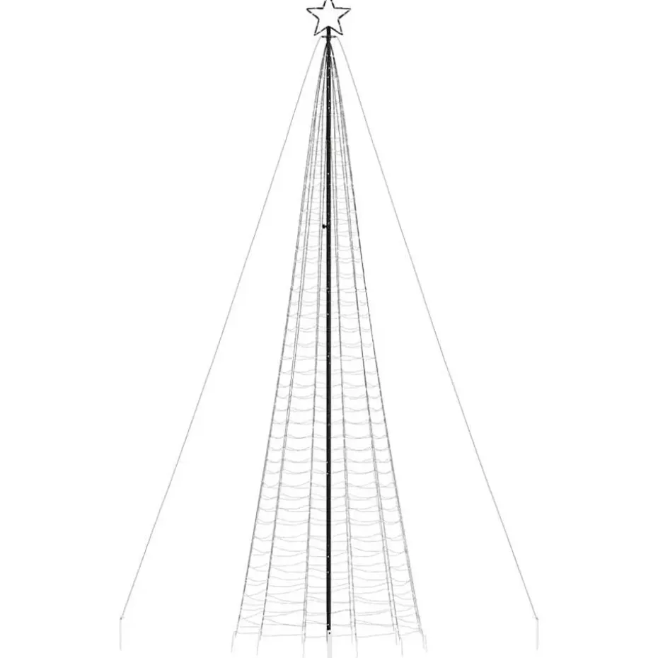 vidaXL - LED-kerstboom met spikes 1534 LEDs 166,5x500 cm - Warmwit - Koper
