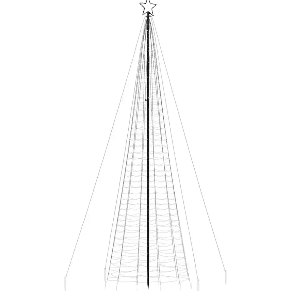 vidaXL - LED-kerstboom met spikes 1534 LEDs 166,5x500 cm - Warmwit - Koper