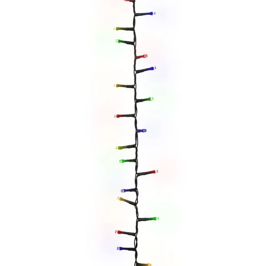 vidaXL - Led-slinger - Multicolour and dark green - 65 m
