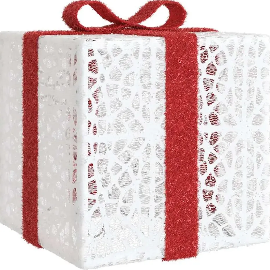 vidaXL - Lichtgevende Kerstdoos - Wit - 3 stuks