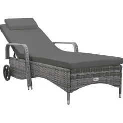 vidaXL - Ligbed - Antraciet - Poly rattan