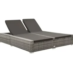 vidaXL - Ligbed - Grijs - Poly rattan