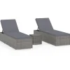 vidaXL - Ligbed - Grijs - Poly rattan