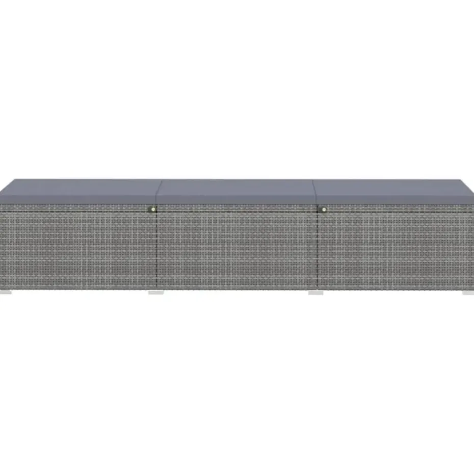 vidaXL - Ligbed - Grijs - Poly rattan
