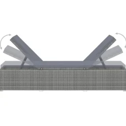 vidaXL - Ligbed - Grijs - Poly rattan