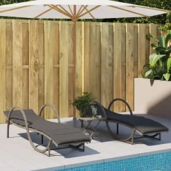 vidaXL - Ligbed - Grijs - Poly rattan