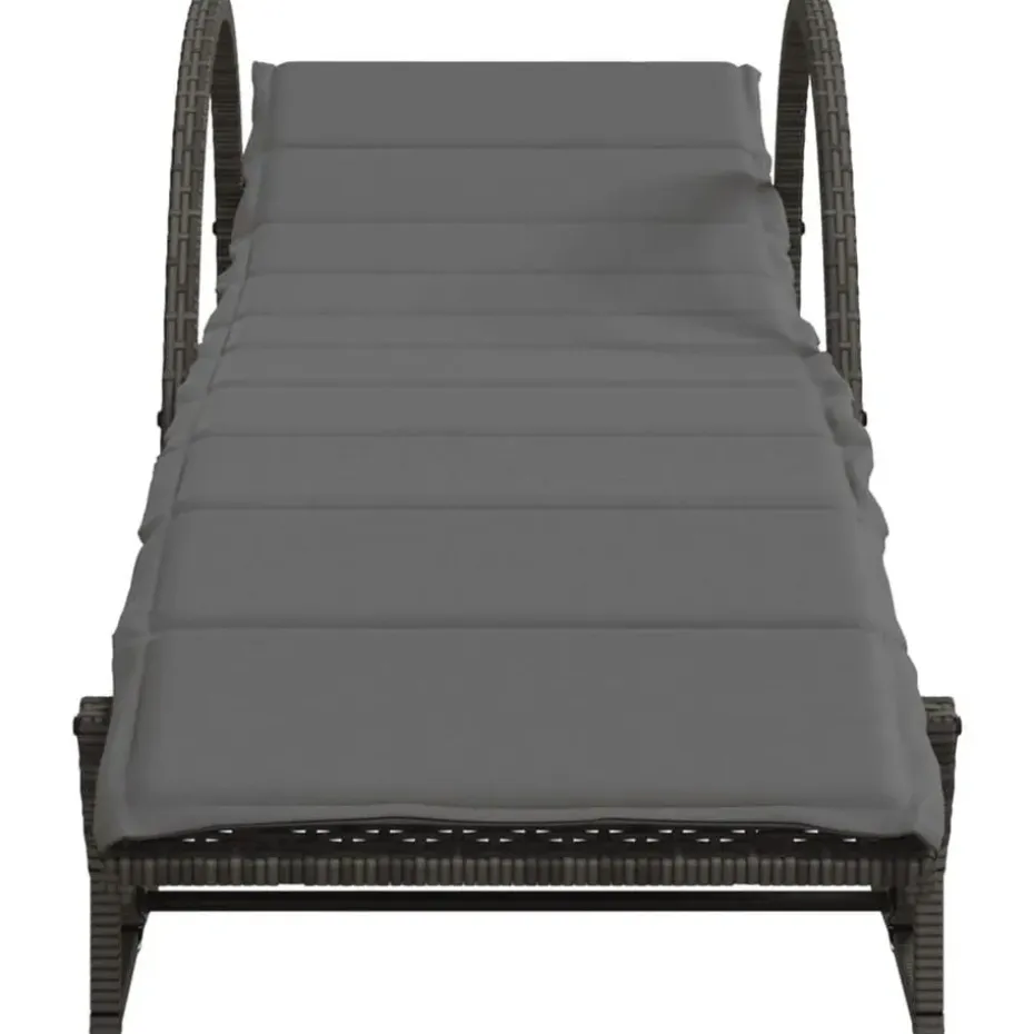 vidaXL - Ligbed - Grijs - Poly rattan