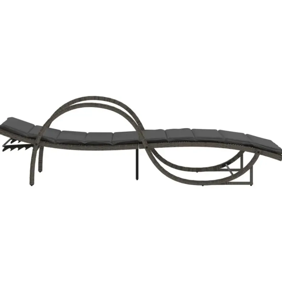 vidaXL - Ligbed - Grijs - Poly rattan