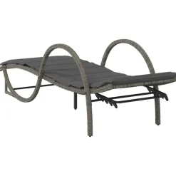 vidaXL - Ligbed - Grijs - Poly rattan