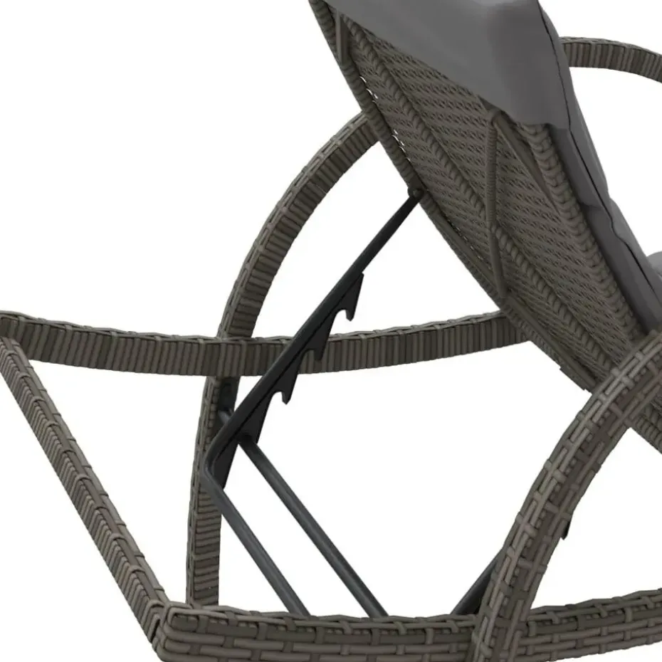 vidaXL - Ligbed - Grijs - Poly rattan
