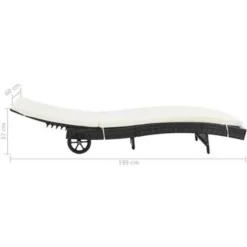 vidaXL - Ligbed - Zwart - Poly rattan