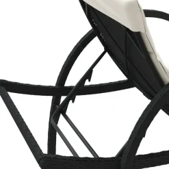 vidaXL - Ligbed - Zwart - Poly rattan