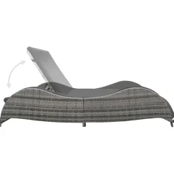 vidaXL - Ligstoel - Antraciet - Poly rattan - 200 x 132 x 45 cm
