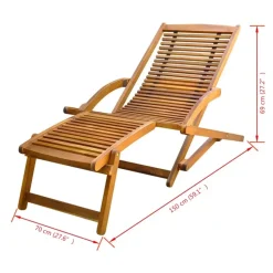 vidaXL - Ligstoel - Bruin - Hout
